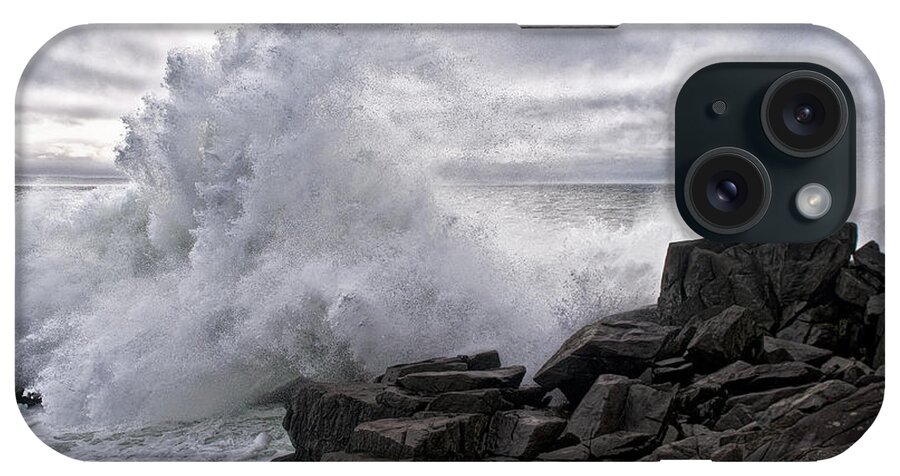 Hurricane Sandy iPhone Case featuring the photograph Sandy's Crashing Surf at Quoddy Head State Park by Marty Saccone