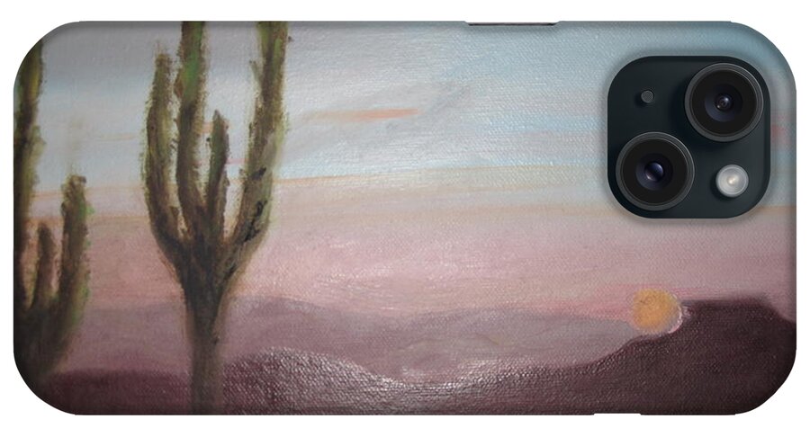 Landscape iPhone Case featuring the painting Sante Fe Sunrise by Carol DENMARK