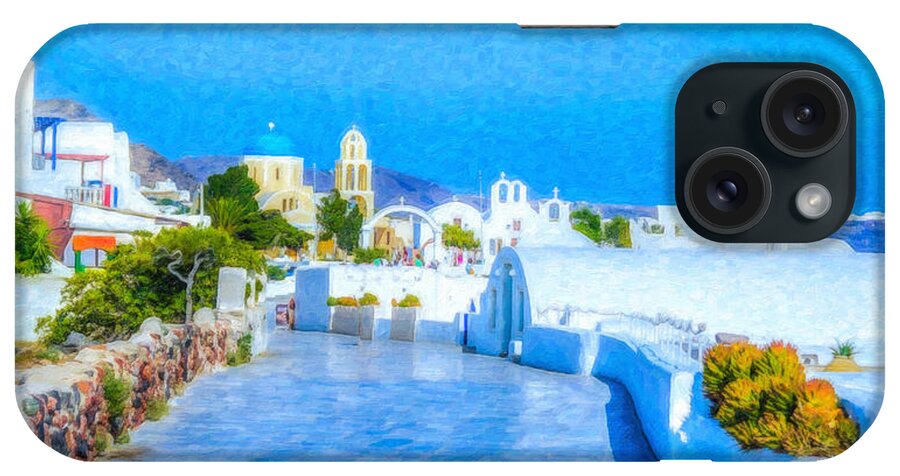 Oia iPhone Case featuring the painting Santorini Grk4120 by Dean Wittle