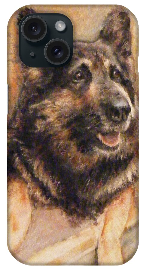 Dog iPhone Case featuring the painting SASHA German Shepherd by Richard James Digance