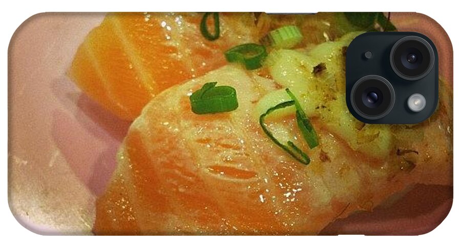 Foodie iPhone Case featuring the photograph #sashimi #salmon #fish #food #foodie by Chia Tze Yong