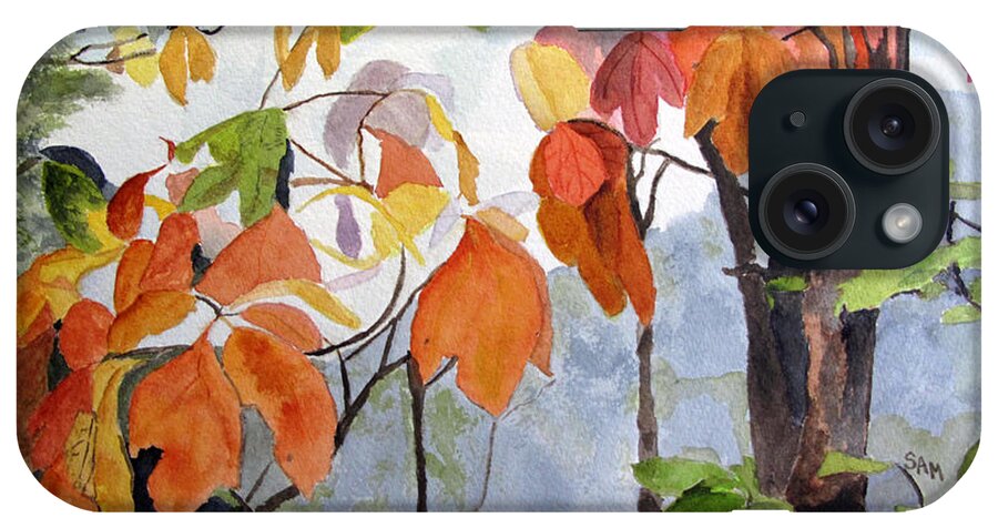 Sassafras iPhone Case featuring the painting Sassafras Trees on the Ridge by Sandy McIntire