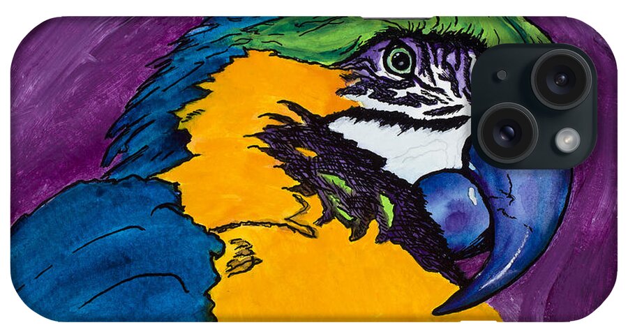 Macaw iPhone Case featuring the painting Satchmo by Dale Bernard