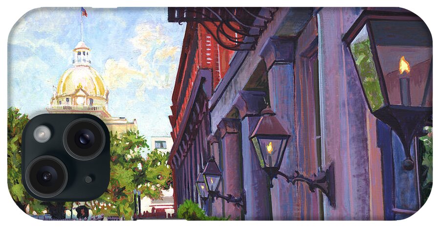 Cityscape iPhone Case featuring the painting Savannah Morning by David Randall