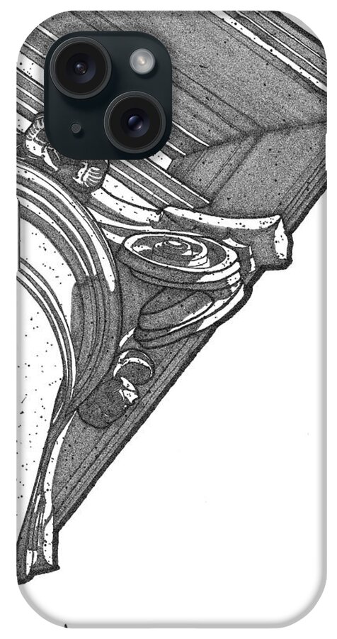 Sketch iPhone Case featuring the drawing Scamozzi Column Capital by Calvin Durham
