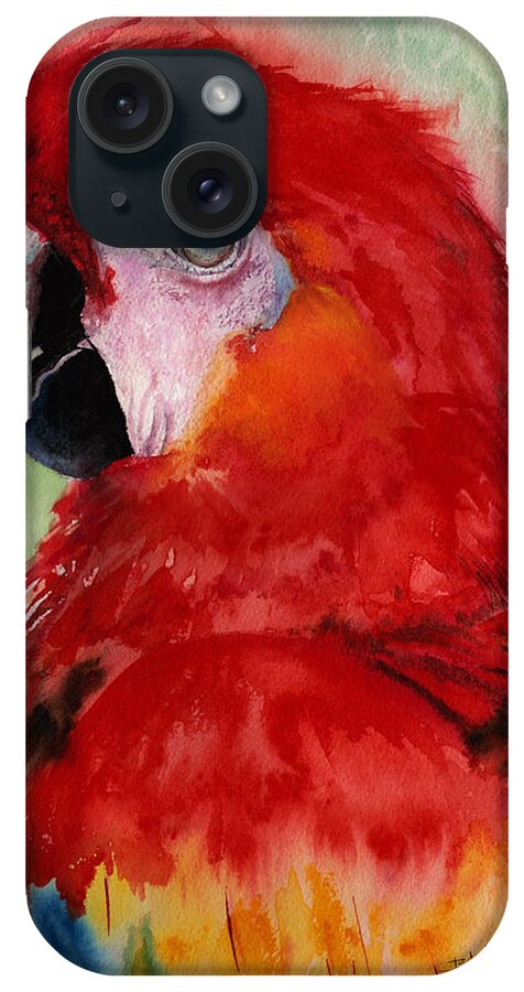 Painting iPhone Case featuring the painting Scarlet Macaw by Isabel Salvador