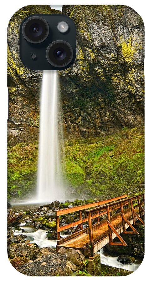 Elowah Falls iPhone Case featuring the photograph Scenic Elowah Falls in the Columbia River Gorge in Oregon by Jamie Pham