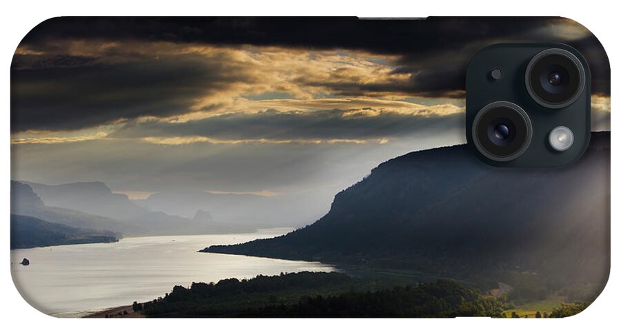 Beauty In Nature iPhone Case featuring the photograph Scenic View Of The Columbia River Gorge by Ron Koeberer