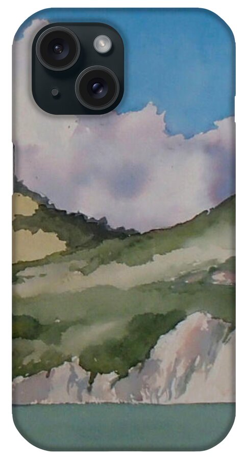 Shell Beach iPhone Case featuring the painting Shell Beach Cliffs by Philip Fleischer