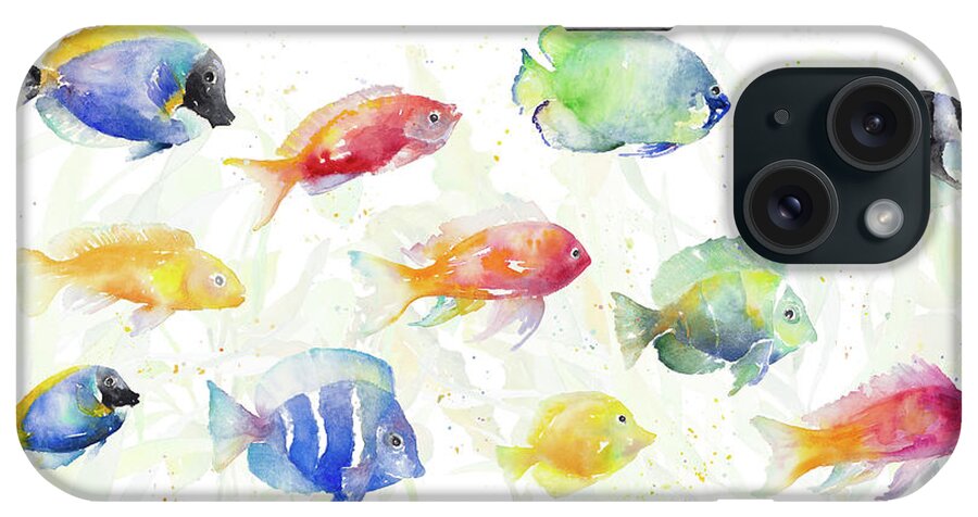 School iPhone Case featuring the painting School Of Tropical Fish by Lanie Loreth