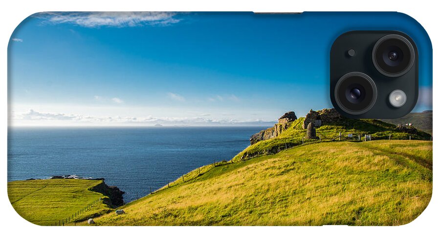 Scotland iPhone Case featuring the photograph Scottish Coast With Castle Ruin by Andreas Berthold