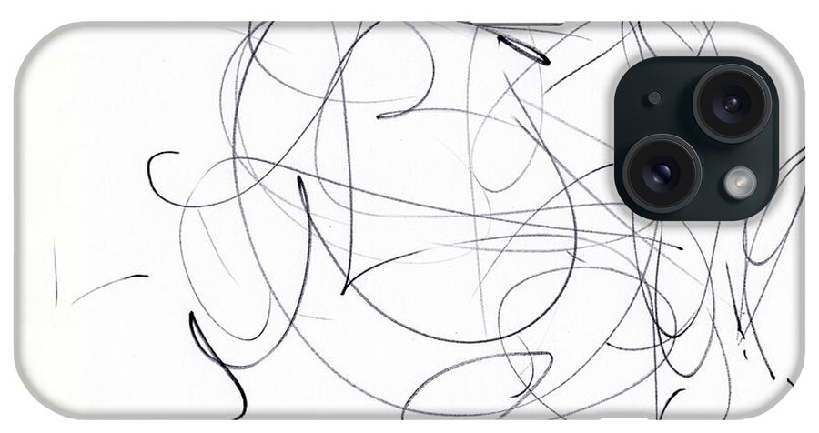Abstract iPhone Case featuring the drawing Scrbble for 'Man's Best Friend' by Ismael Cavazos