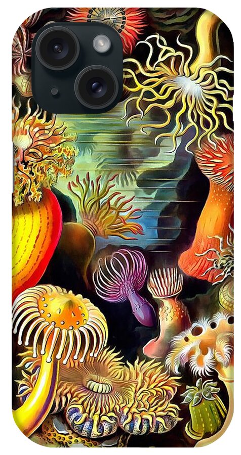 Ernst Haeckel iPhone Case featuring the painting Sea Anemones by Ernst Haeckel
