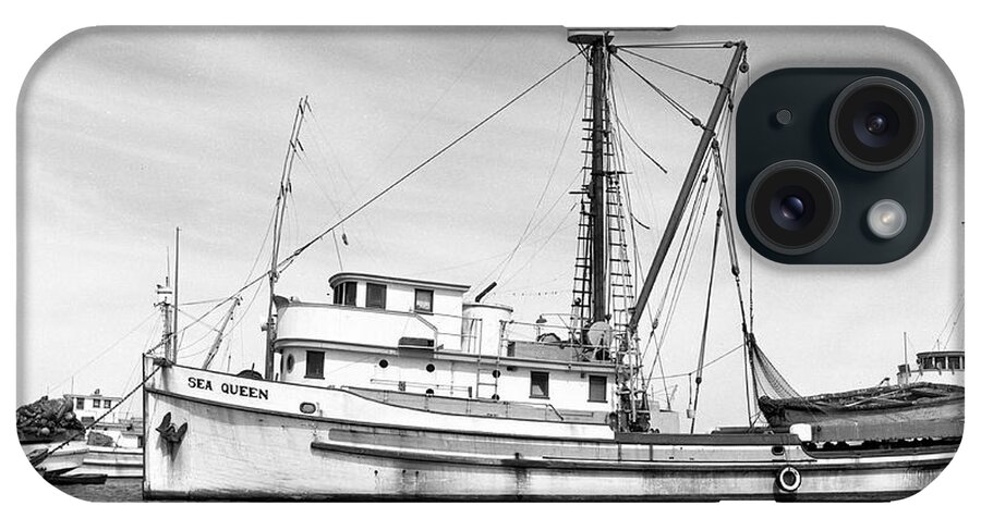  Harbor iPhone Case featuring the photograph Purse seiner Sea Queen Monterey harbor California fishing boat purse seiner by Monterey County Historical Society