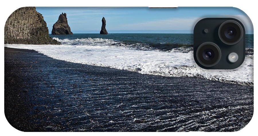 Scenics iPhone Case featuring the photograph Sea Stacks And Black-sand Beach by Richard I'anson