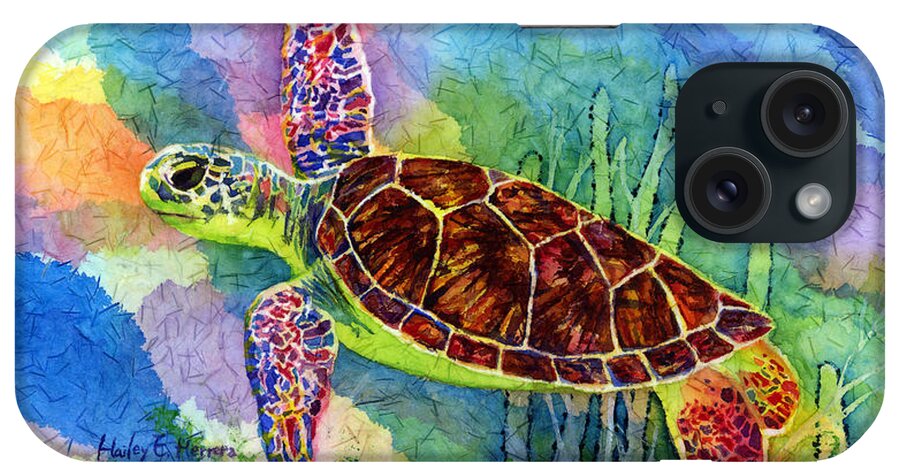 Turtle iPhone Case featuring the painting Sea Turtle by Hailey E Herrera