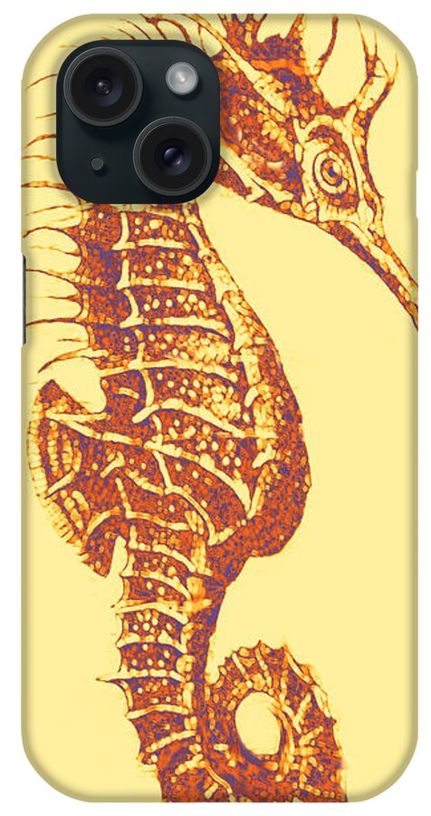 Sea iPhone Case featuring the digital art Seahorse- Left Facing by Jane Schnetlage
