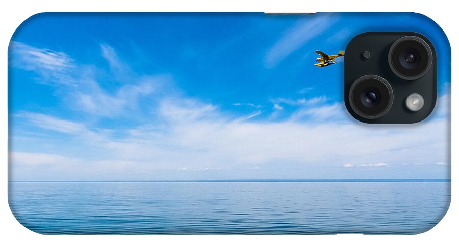Michigan iPhone Case featuring the photograph Seaplane Over Lake Superior  by Lars Lentz
