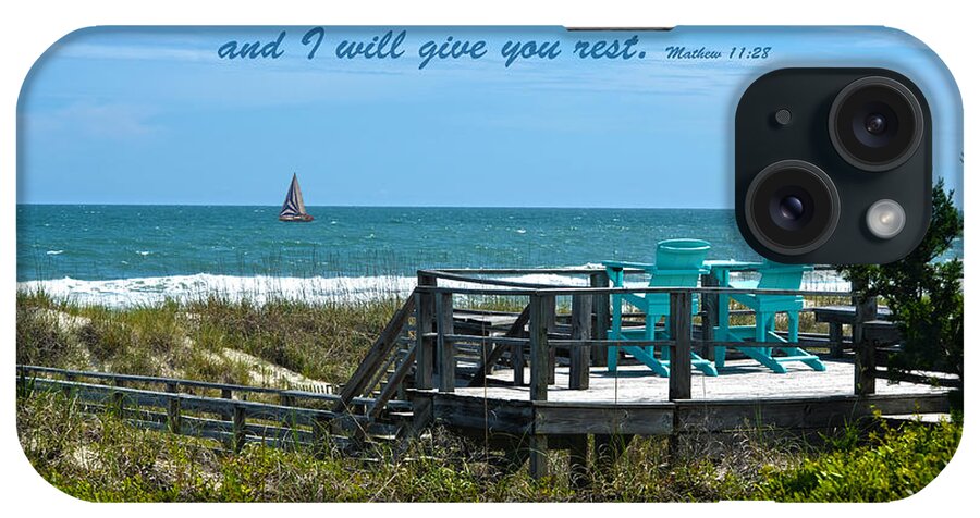 Seascape iPhone Case featuring the photograph Seascape And Scripture by Sandi OReilly