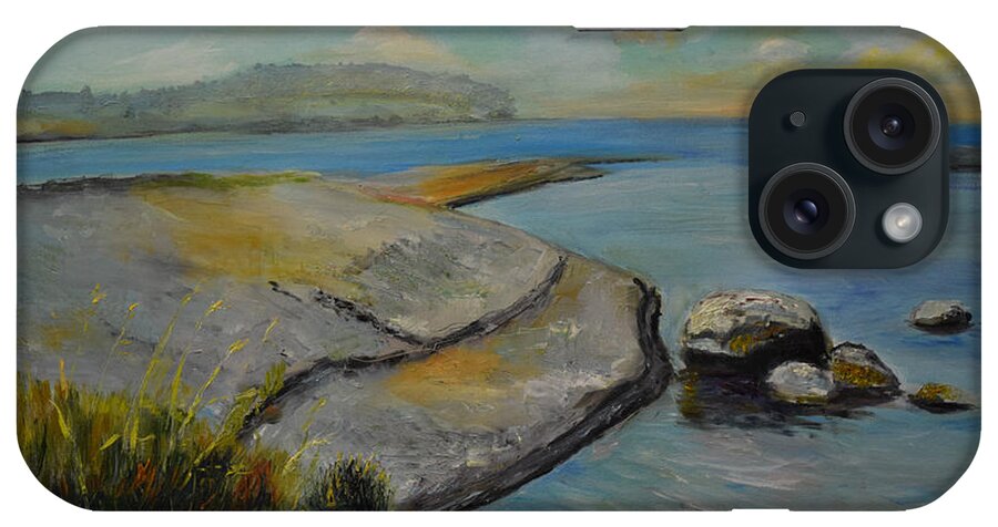 Raija Merila iPhone Case featuring the painting Seascape from Hamina 1 by Raija Merila
