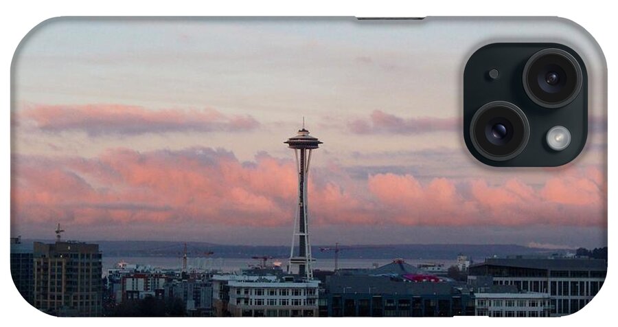 Seattle iPhone Case featuring the photograph Seattle In Pink by Suzanne Lorenz