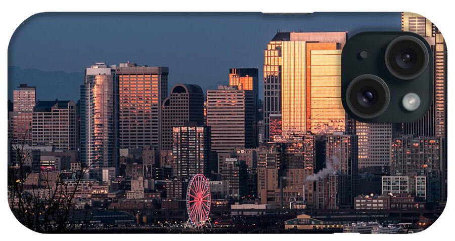 Cityscape iPhone Case featuring the photograph Seattle's Great Wheel in Red by E Faithe Lester