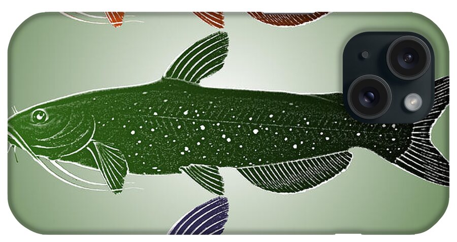 Catfish iPhone Case featuring the digital art Secondary Cats by Lee Owenby