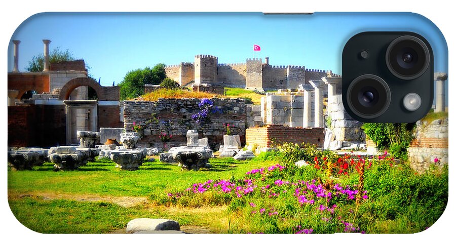 Old World Landscape iPhone Case featuring the photograph Selcuk Castle by Lou Ann Bagnall