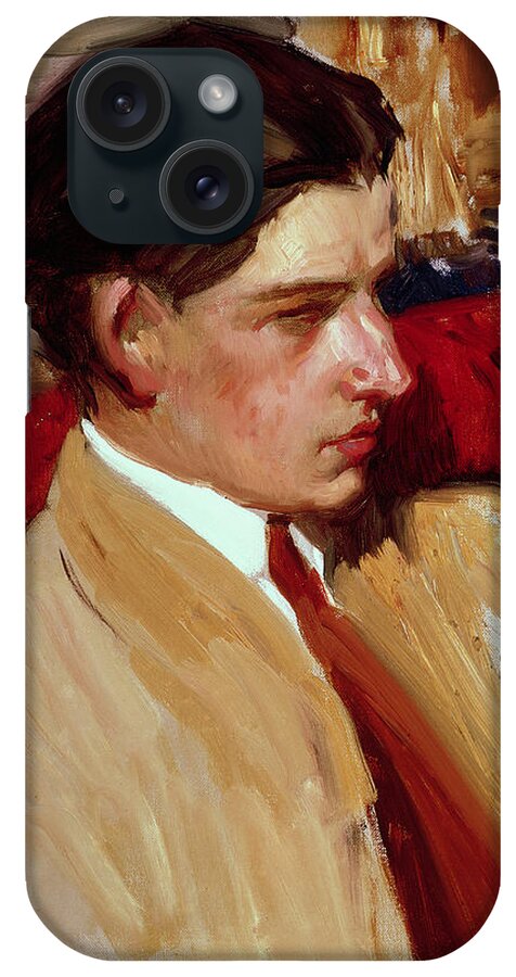 Male iPhone Case featuring the painting Self Portrait in Profile by Joaquin Sorolla y Bastida