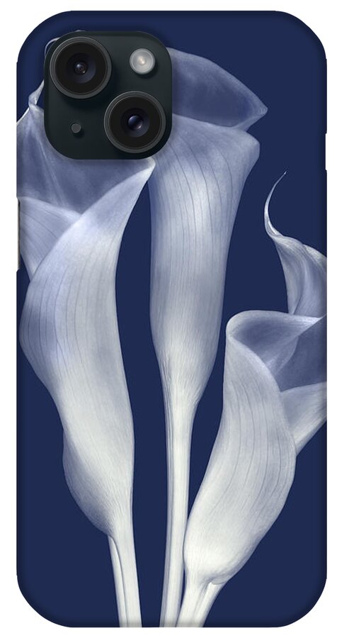 Calla Lilies iPhone Case featuring the photograph Sentinals of Light in Indigo by Leda Robertson
