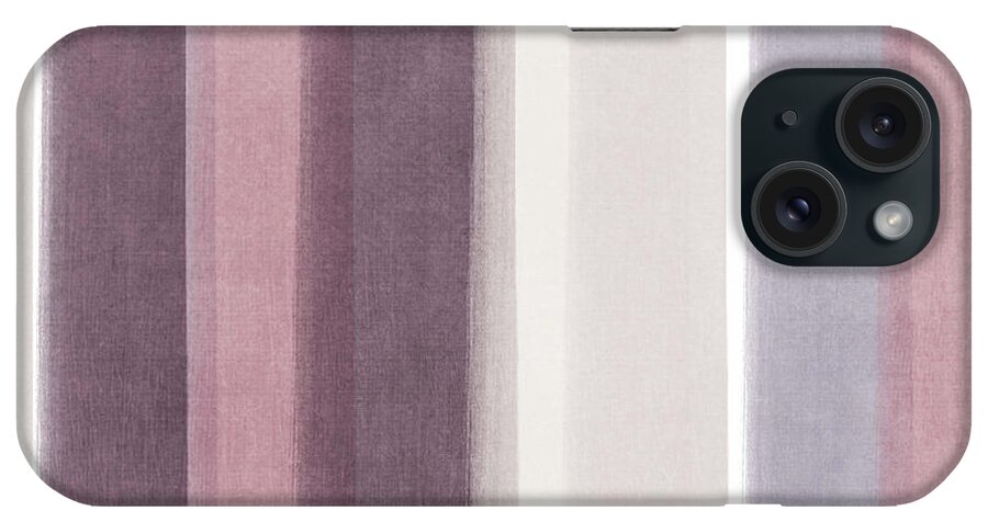 Watercolor iPhone Case featuring the mixed media Shades of Purple- contemporary abstract painting by Linda Woods