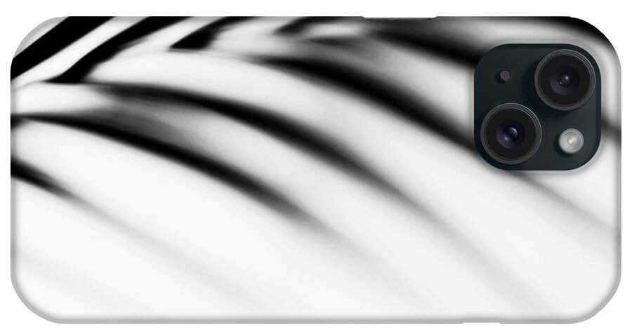Nature iPhone Case featuring the photograph Shadow Zen. Palm Leaf. Monochrome by Jenny Rainbow