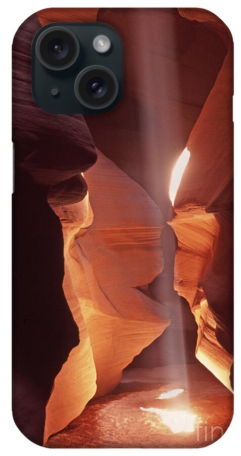 Sunbeam iPhone Case featuring the photograph Shaft of Light Antelope Canyon by Liz Leyden