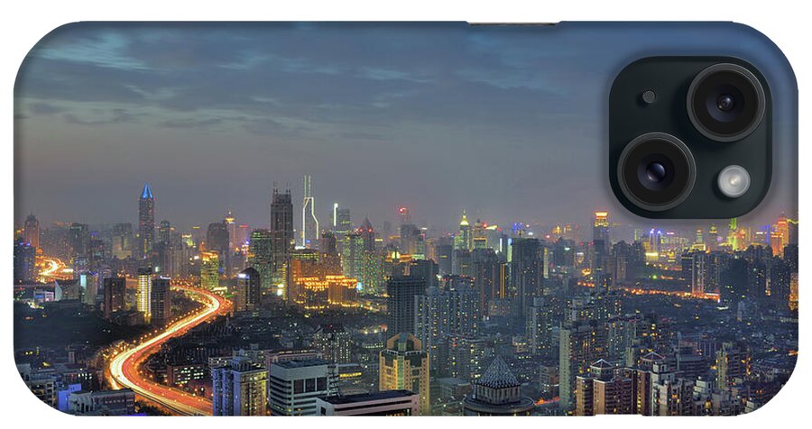 Tranquility iPhone Case featuring the photograph Shanghai Cityscape With Crowded by Wei Fang