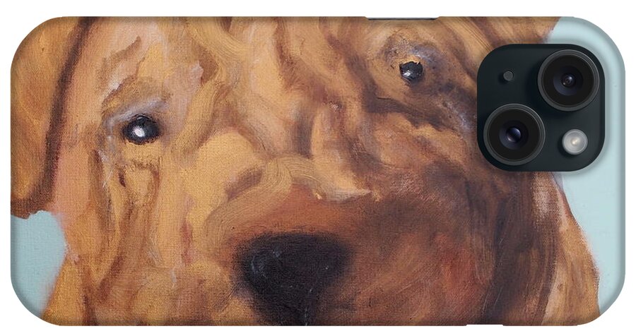 Dogs iPhone Case featuring the painting Sharpei - Golden Boy by Laura Grisham