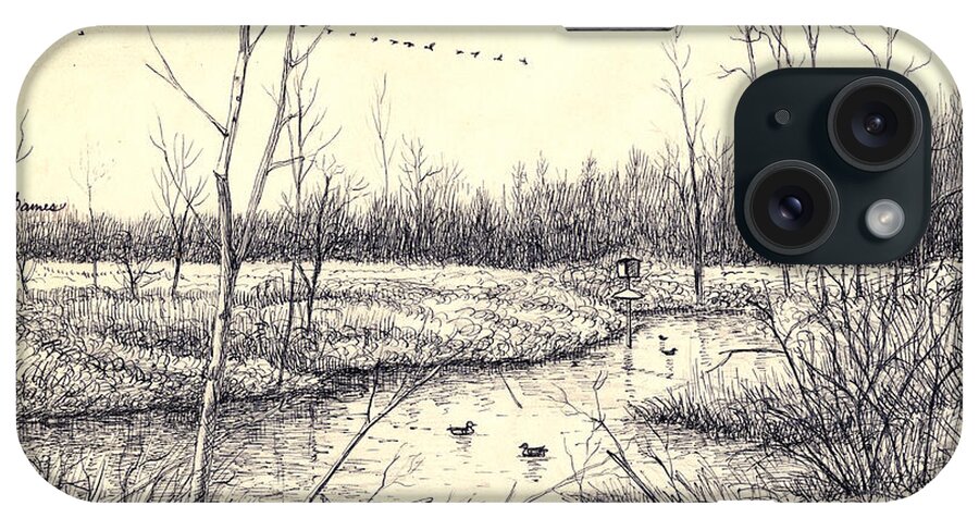 Wildlife Refuge iPhone Case featuring the painting Shelby Swamps/ by Arthur Barnes