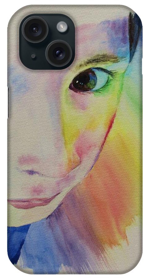 Abstract iPhone Case featuring the painting She's A Rainbow by Martin Howard