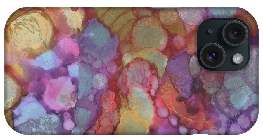 Exciting iPhone Case featuring the painting Shiney Things by Joan Clear