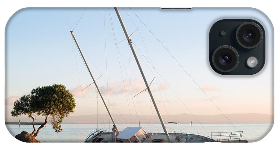 Ship iPhone Case featuring the photograph Boat At Bay by Catherine Lau