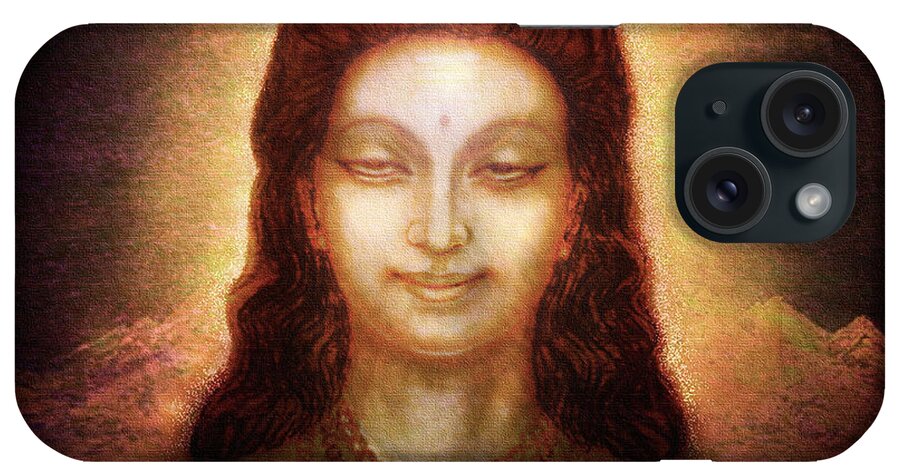 Shiva iPhone Case featuring the mixed media Shiva in Transcendental Bliss by Ananda Vdovic
