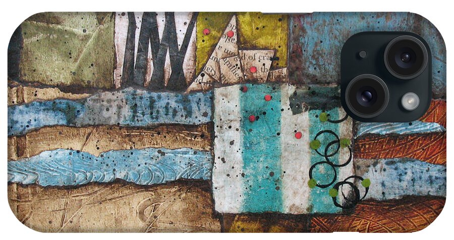 Collage iPhone Case featuring the mixed media Shoreline II by Laura Lein-Svencner