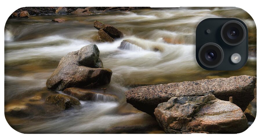Fintry Provincial Park iPhone Case featuring the photograph Shorts Creek Dry Stones by Allan Van Gasbeck