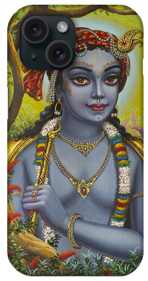 Krishna iPhone Case featuring the painting Shree Krishna by Vrindavan Das