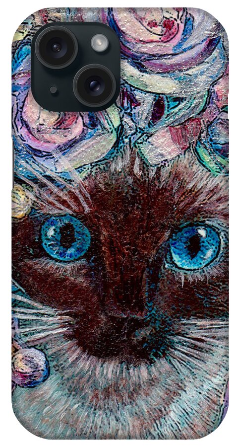 Siamese Cat iPhone Case featuring the painting Siamese Bride by Michele Avanti