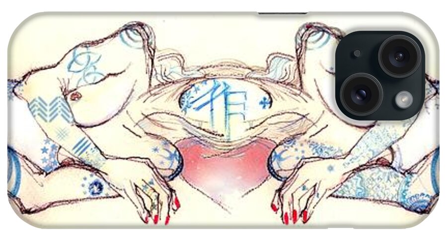 Twins iPhone Case featuring the painting Siamese Twins by Carolyn Weltman