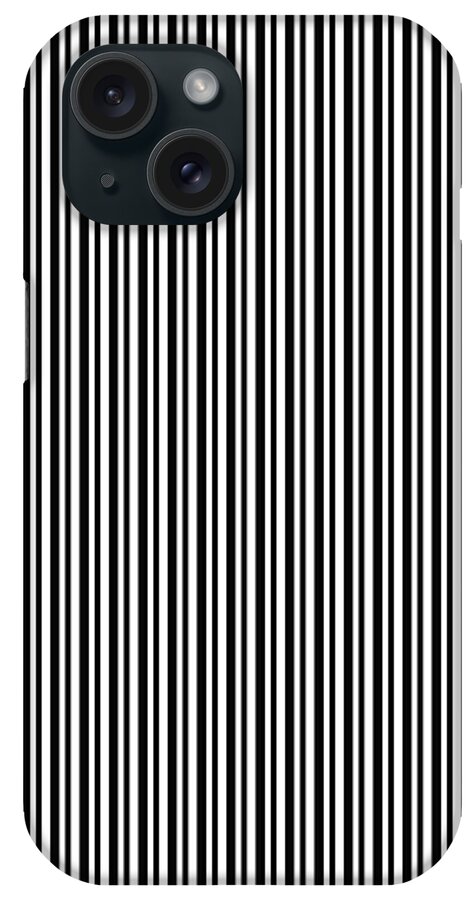 Black And White Stripes iPhone Case featuring the mixed media Side Walk- abstract line art by Linda Woods