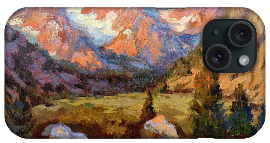 Sierra Nevada Mountains iPhone Case featuring the painting Sierra Nevada Mountains by Diane McClary