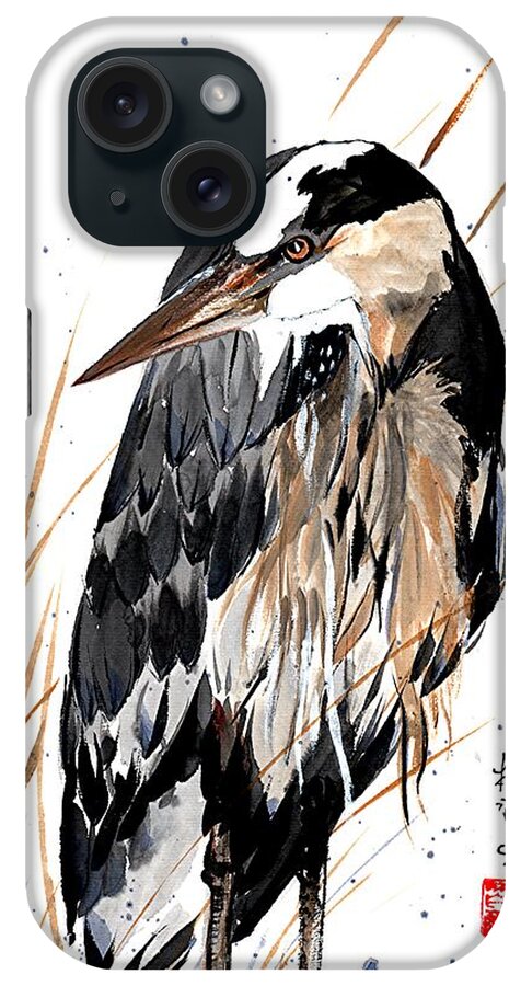 Chinese Brush Painting iPhone Case featuring the painting Silent Resolve by Bill Searle