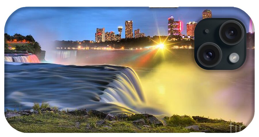 Niagara Falls iPhone Case featuring the photograph Silky Niagara Falls Panoramic Sunset by Adam Jewell