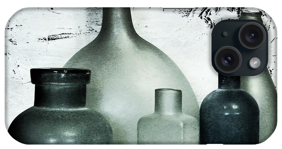 Photo iPhone Case featuring the photograph Silver and Onyx Bottles by Marsha Heiken